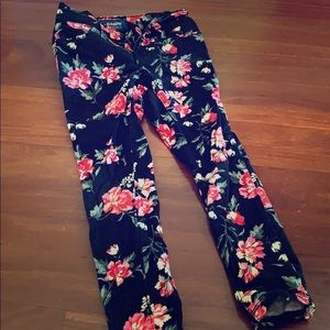 Floral print skinny jeans